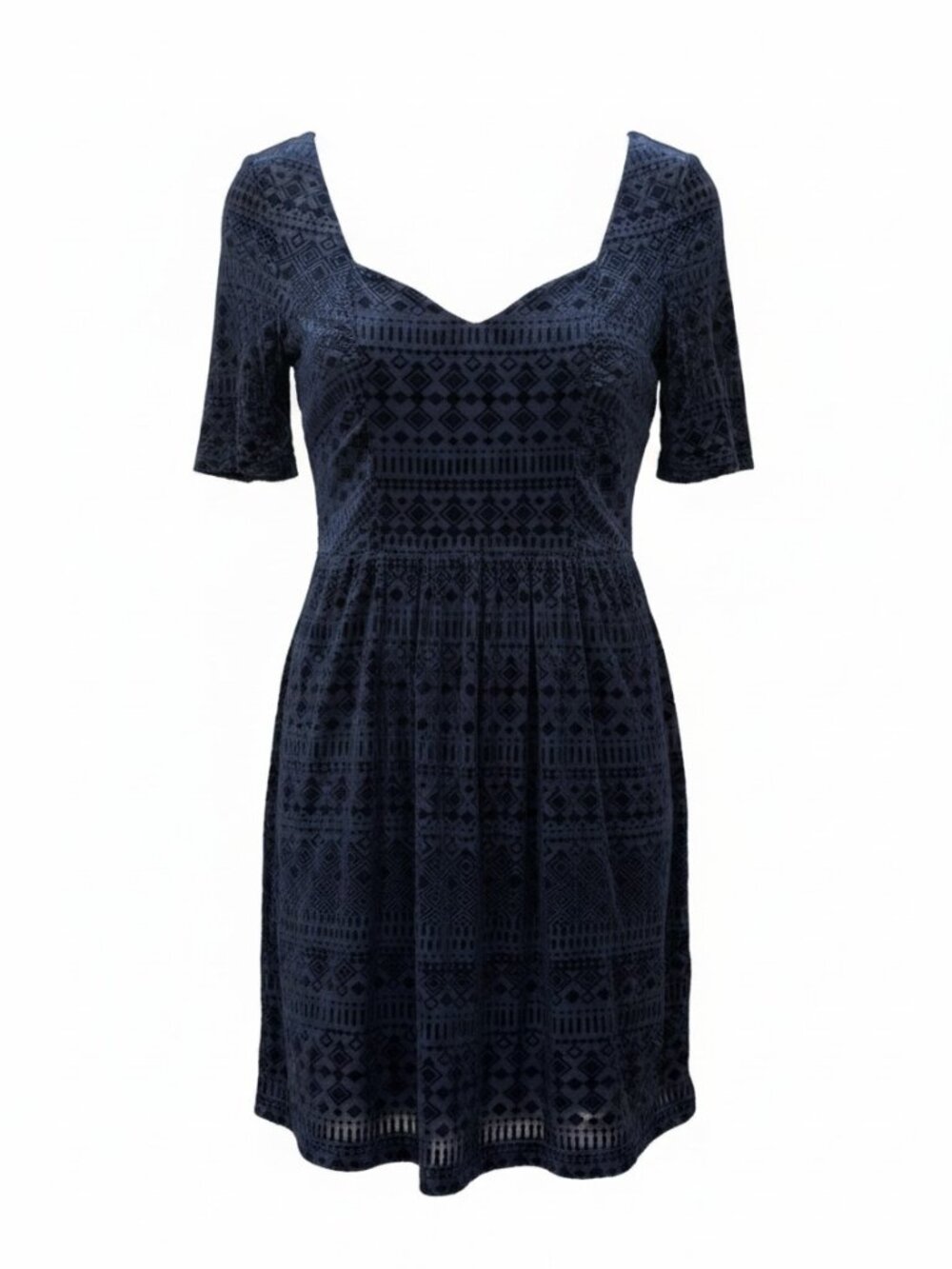 Anthropologie Meadow Rue Midnight Blue Luxe V Neck Dress W Stretch